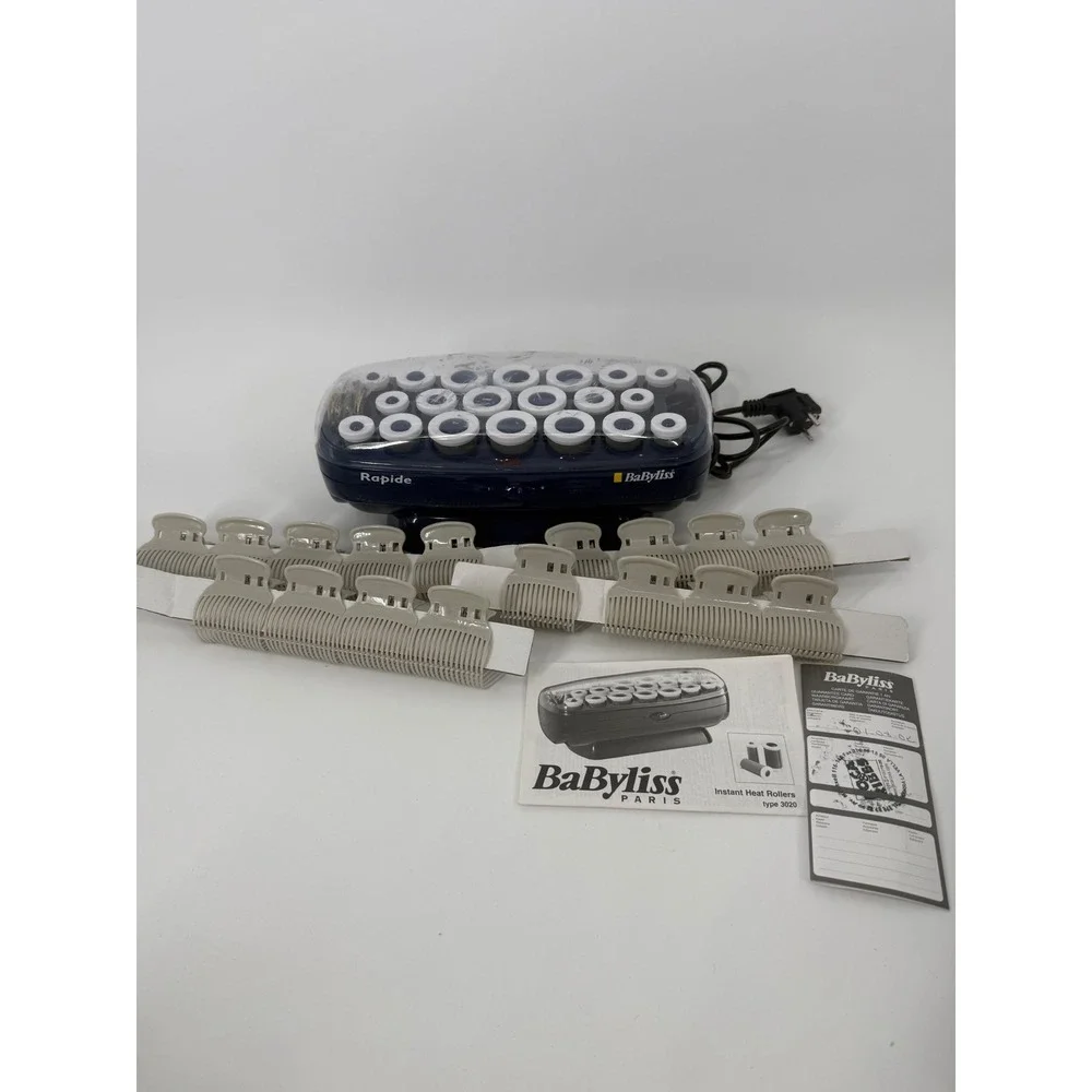 BaByliss Rapide Instant Heat Rollers Type 3020 Blue Ceramic Hair Curler Set 20pc